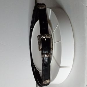 Brighton Belt, M, Black, Silver hardware, pre-owned